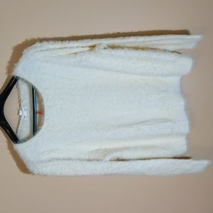 Joe Fresh Jillian| NWT Off-White Eyelash Knit Scoop Neck Sweater Nylon